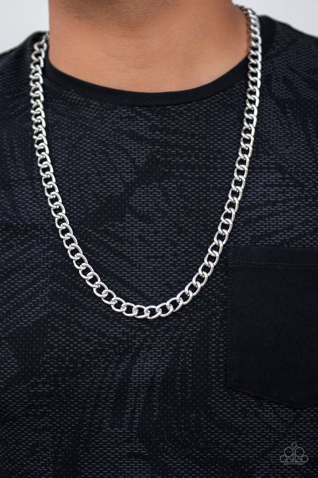 Paparazzi ♥ Full Court - Silver ♥ Mens Necklace