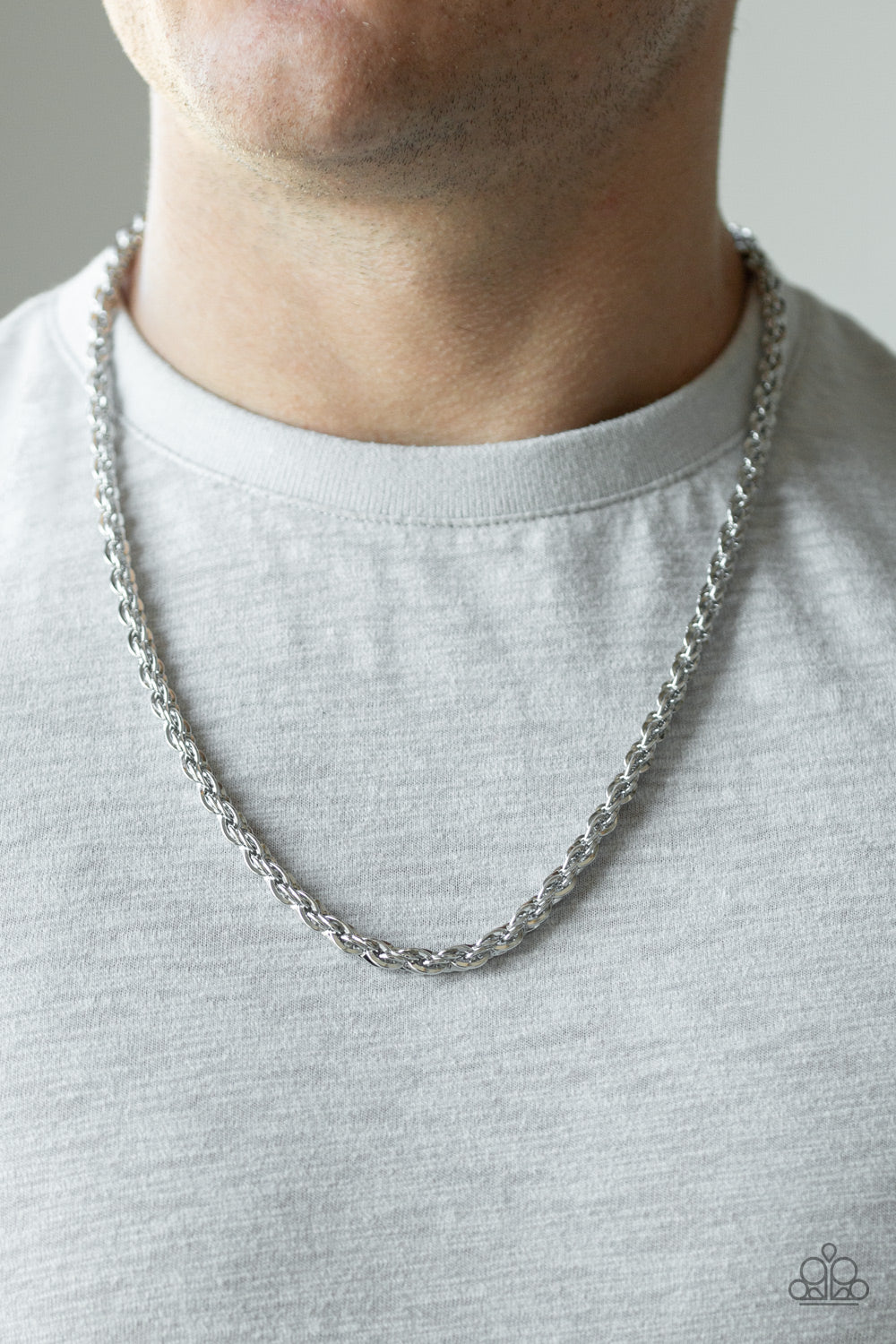 Paparazzi ♥ Instant Replay - Silver ♥  Mens Necklace