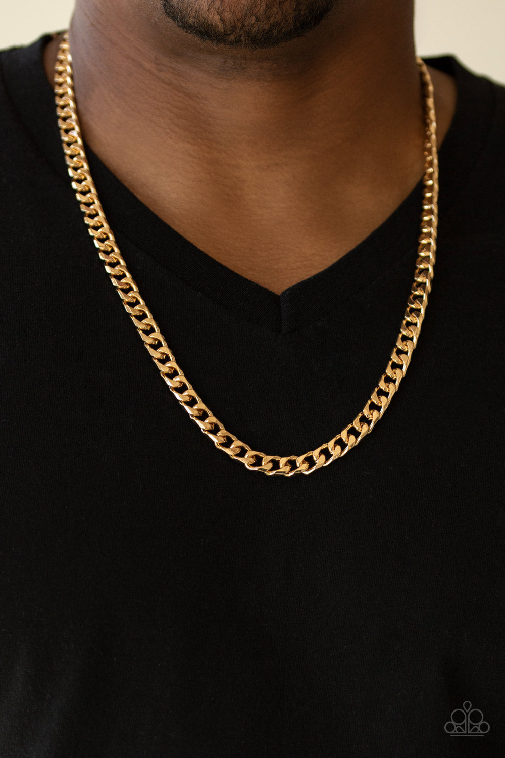 Paparazzi ♥ The Game CHAIN-ger - Gold ♥  Mens Necklace