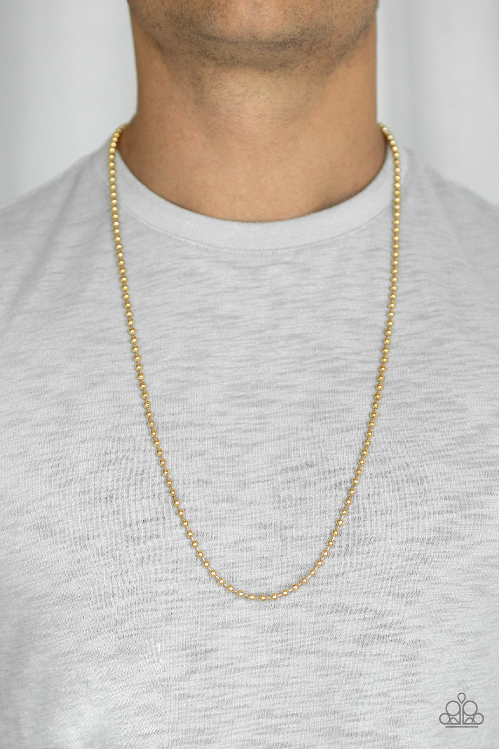 Paparazzi ♥ Mardi Gras Madness - Gold ♥  Mens Necklace