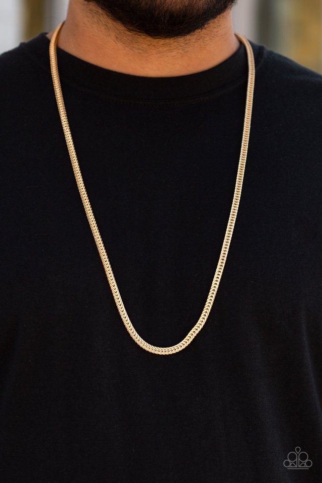 Paparazzi ♥ Killer Crossover - Gold ♥ Mens Necklace