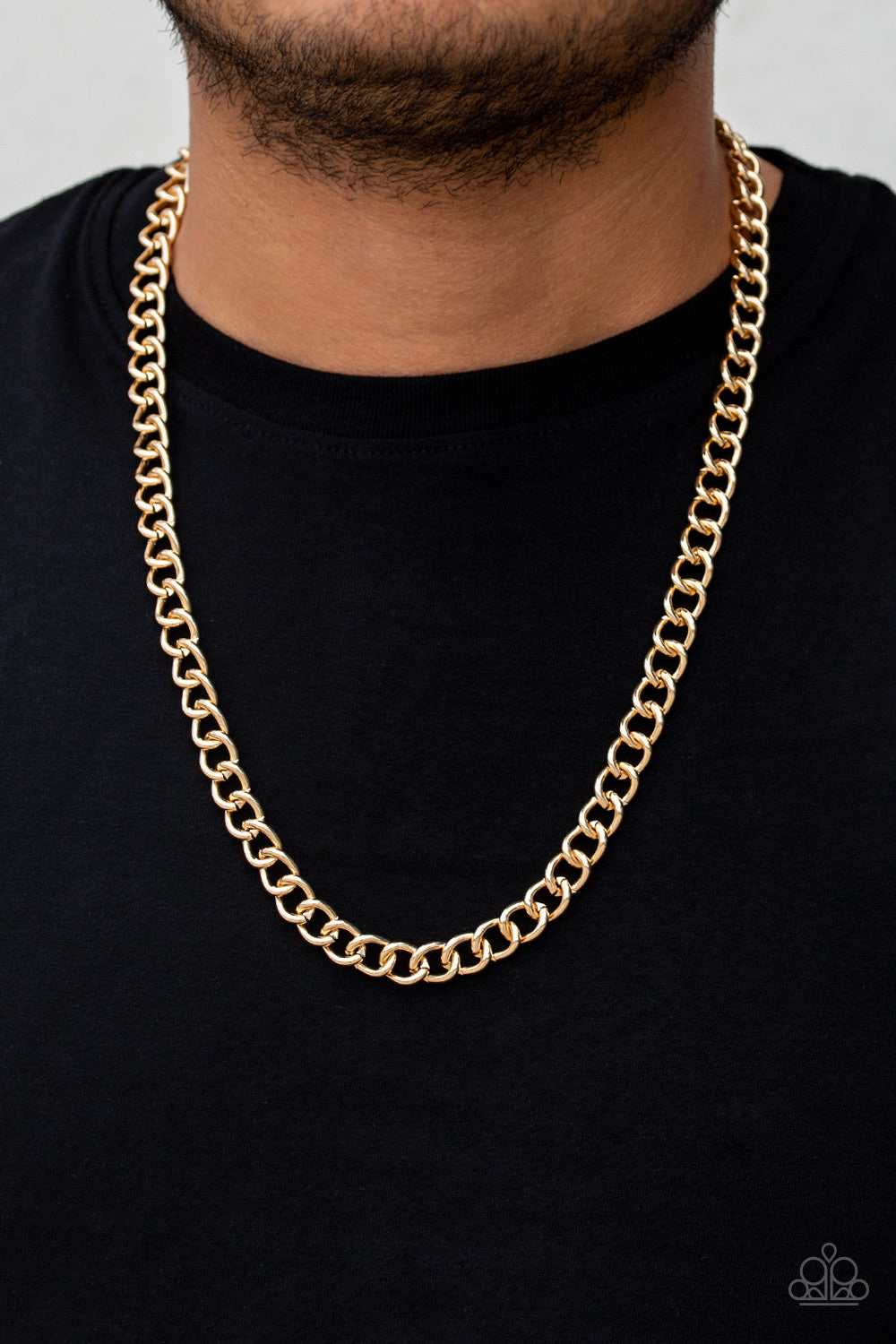 Paparazzi ♥ Full Court - Gold ♥  Mens Necklace
