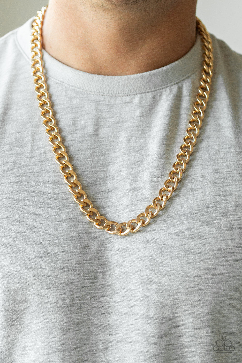 Paparazzi ♥ Alpha - Gold ♥  Mens Necklace