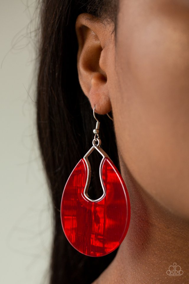 Paparazzi ♥ Pool Hopper - Red ♥ Earrings