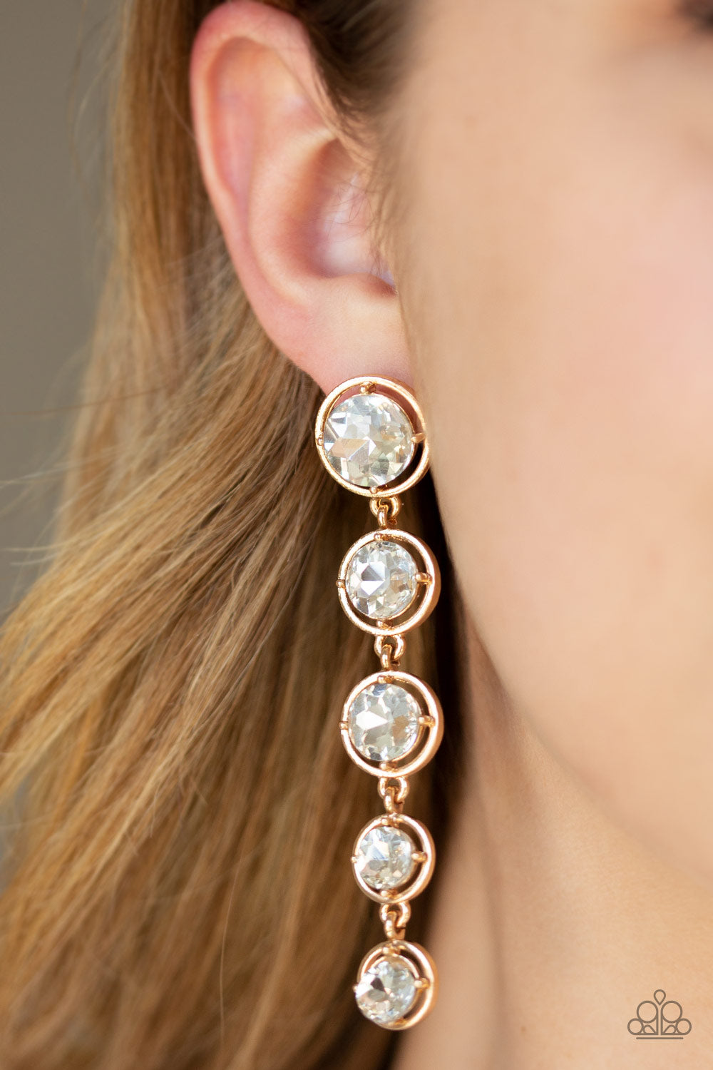 Paparazzi ♥ Drippin In Starlight - Gold ♥  Post Earrings