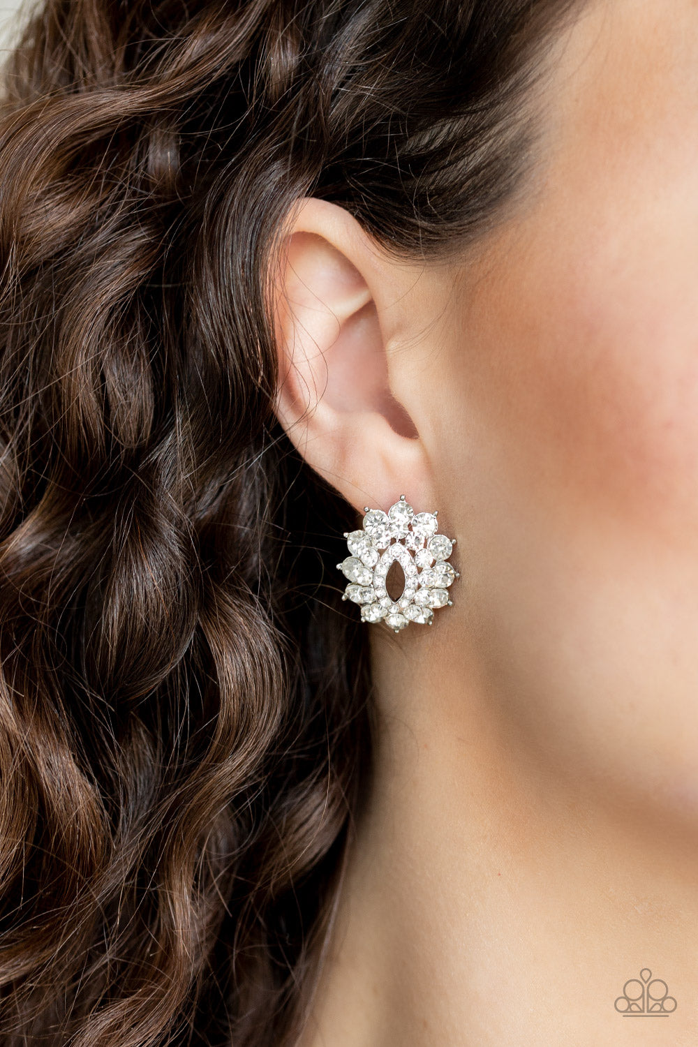 Paparazzi ♥ Brighten The Moment - White ♥  Post Earrings