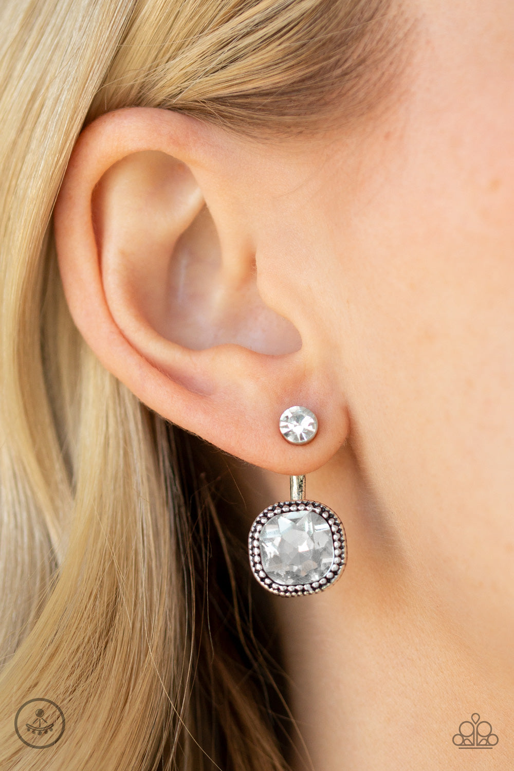 Paparazzi ♥ Celebrity Cache - White ♥  Post Earrings