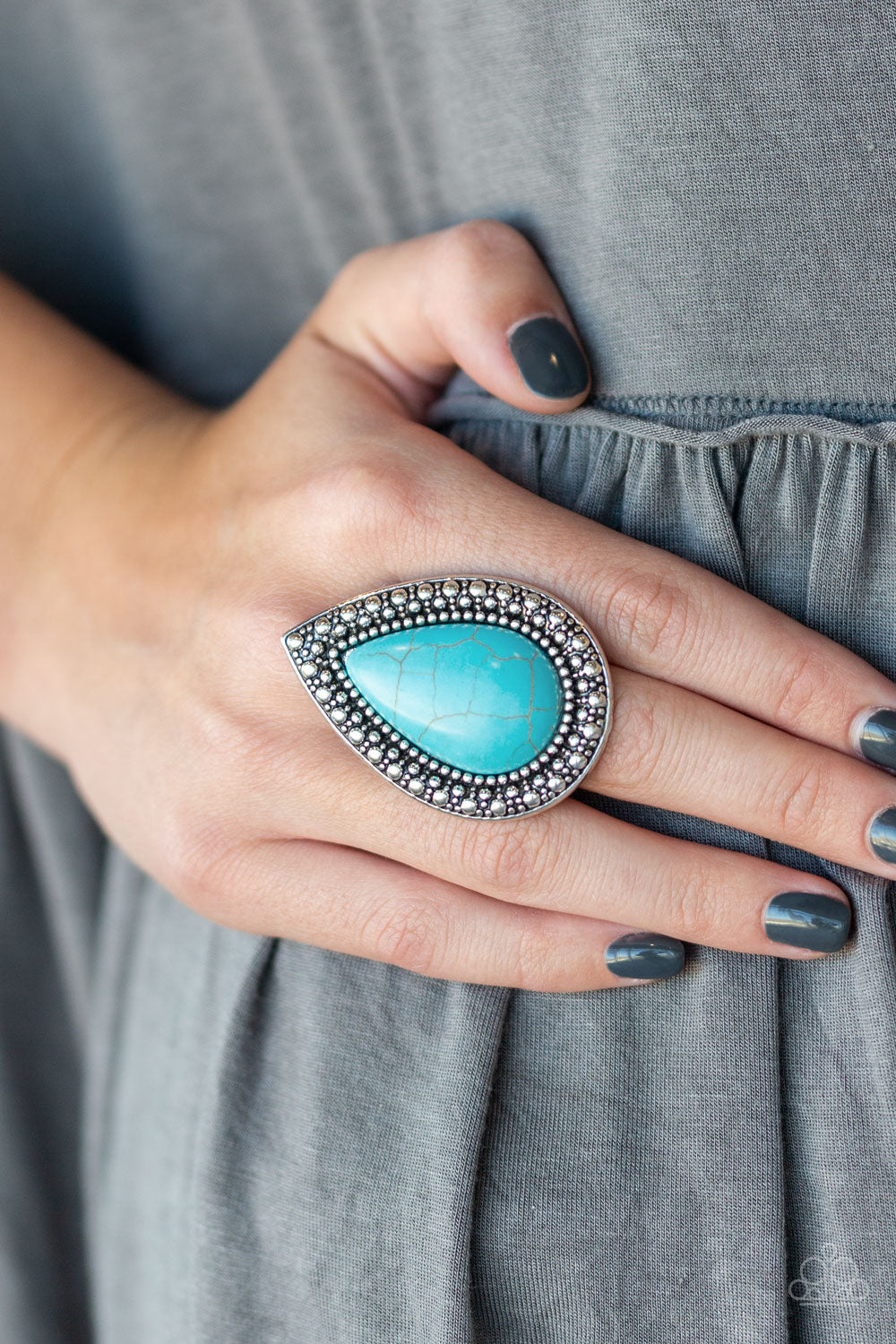 Paparazzi ♥ Santa Fe Storm - Blue ♥  Ring