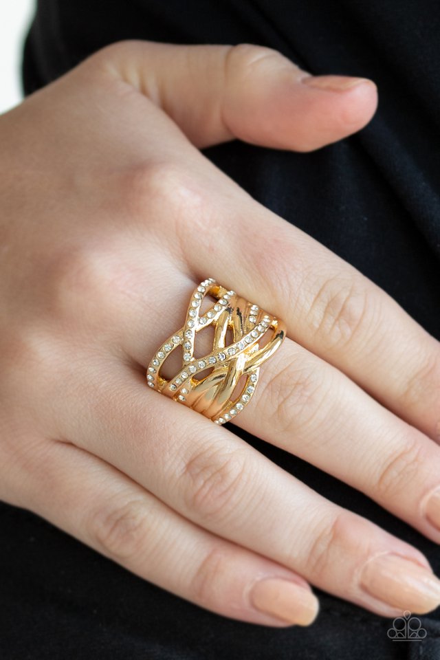 Paparazzi ♥ High Rollin - Gold ♥ Ring