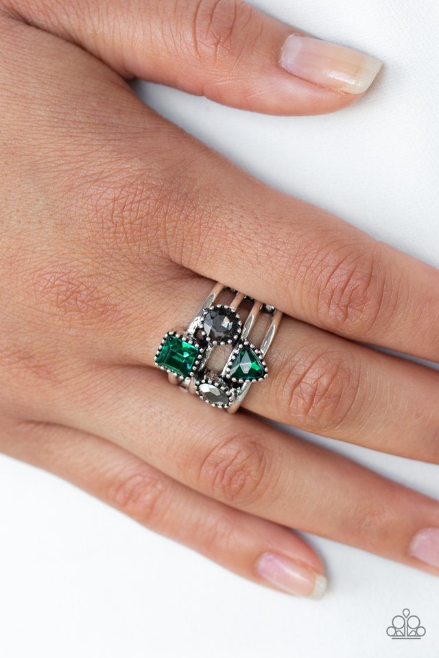 Paparazzi ♥ Geo Jazz - Green ♥ Ring