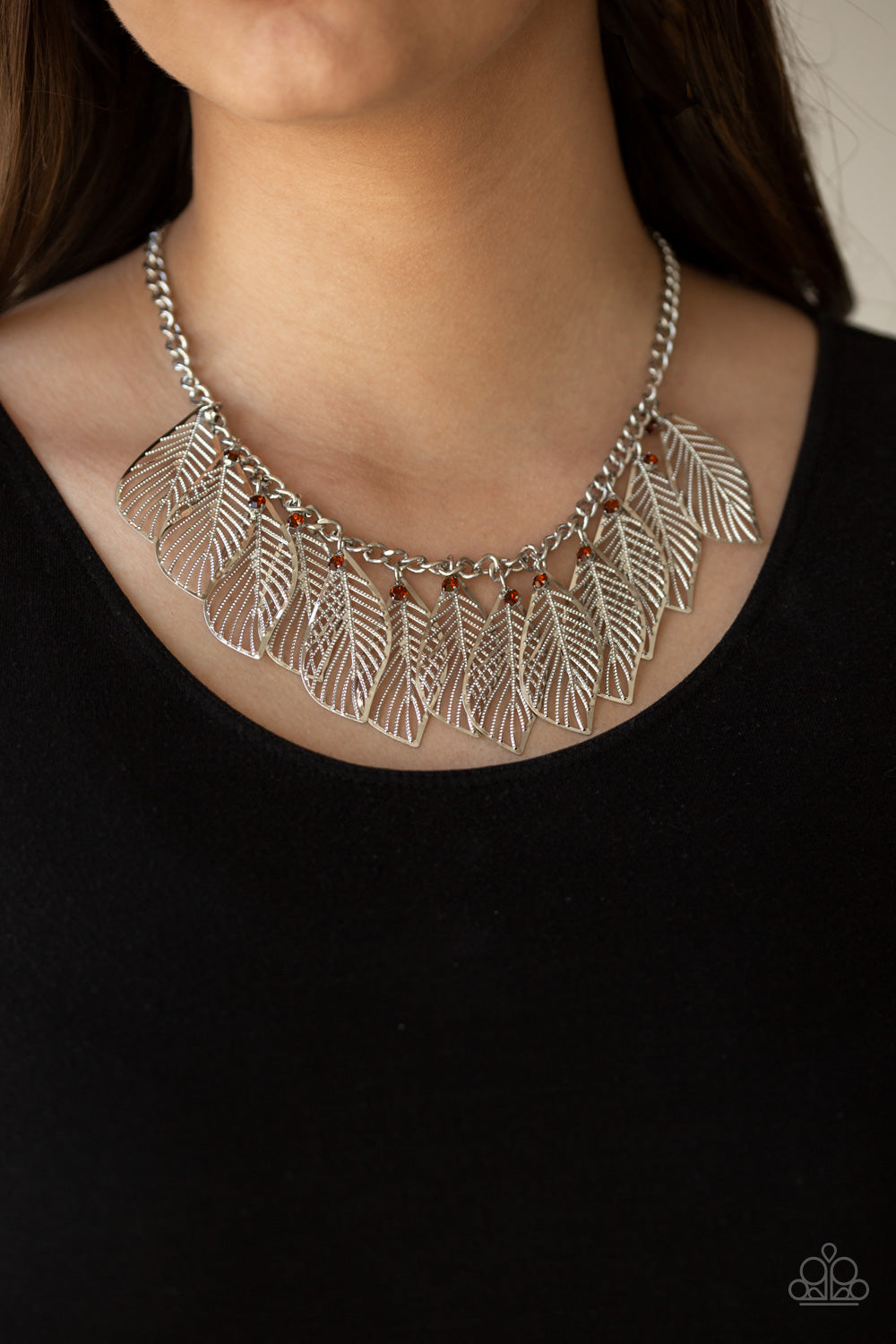 Paparazzi ♥ Feathery Foliage - Brown ♥  Necklace