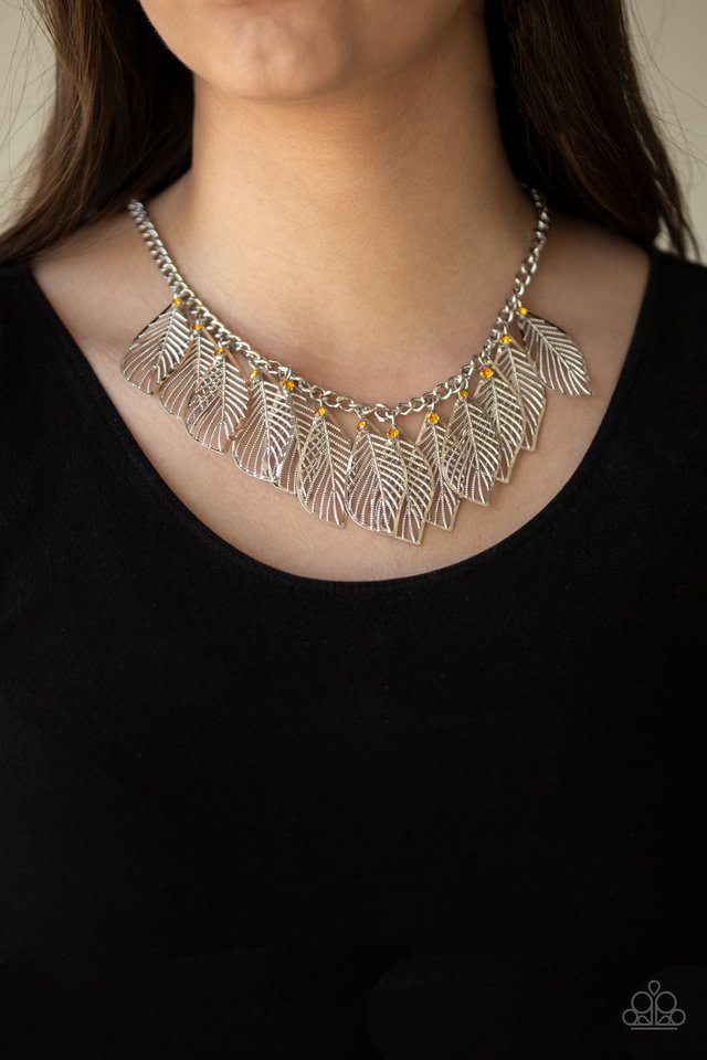 Paparazzi ♥ Feathery Foliage - Yellow ♥ Necklace