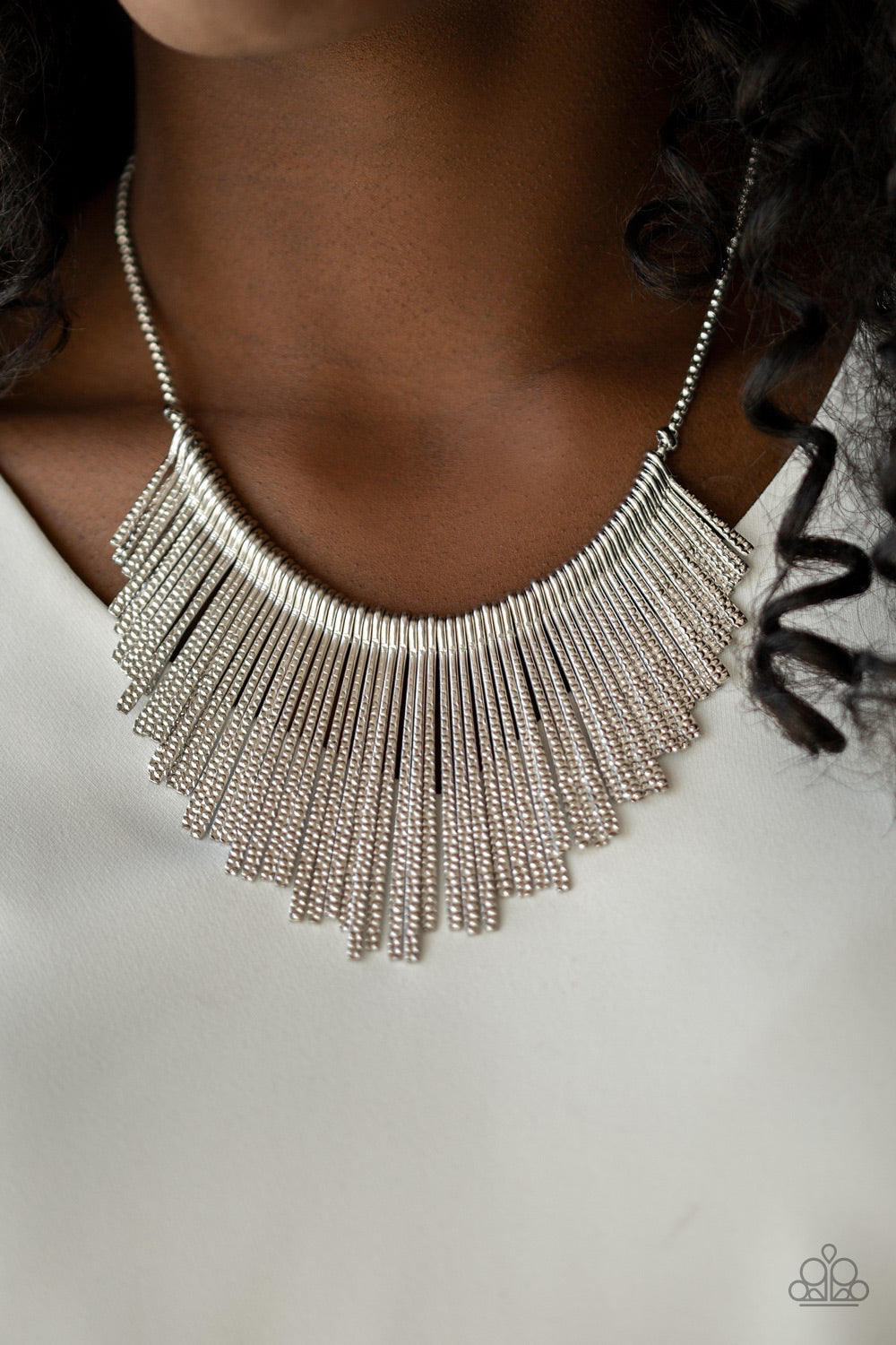 Paparazzi ♥ Metallic Mane - Silver ♥  Necklace