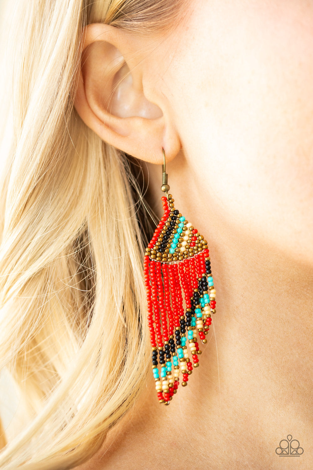 Paparazzi ♥ Bodaciously Bohemian - Red ♥  Earrings