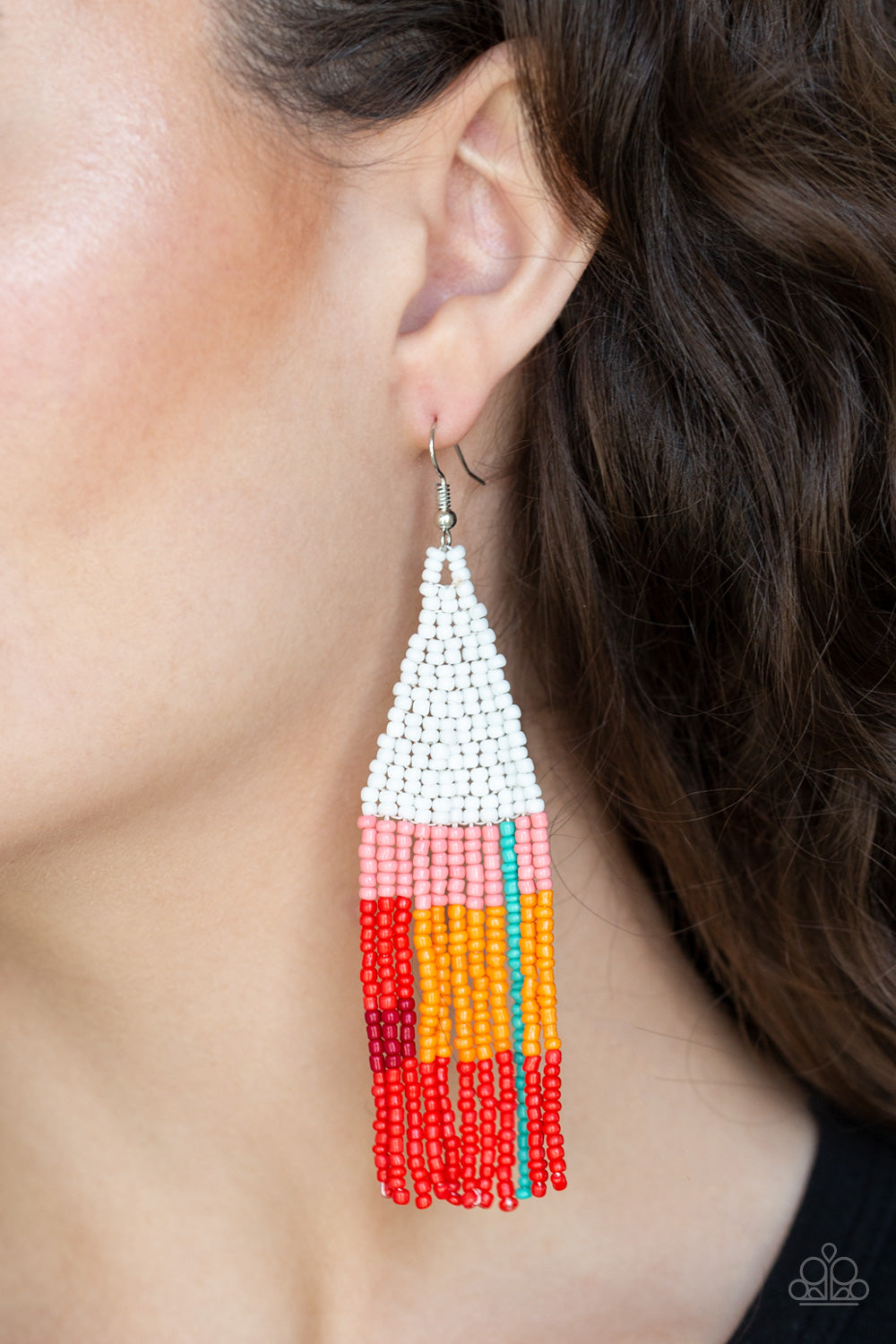 Paparazzi ♥ Beaded Boho - White ♥  Earrings