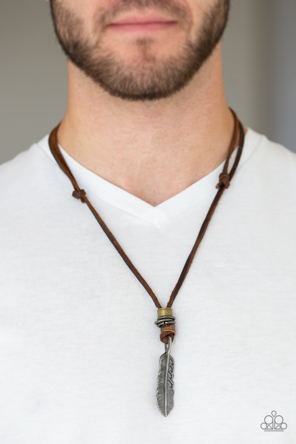 Paparazzi ♥ That QUILL Be The Day - Brown ♥  Mens Necklace