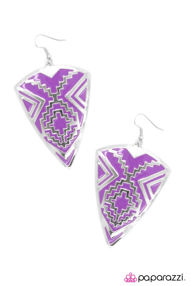 Paparazzi ♥ Land Of the Lost - Purple ♥ Earrings