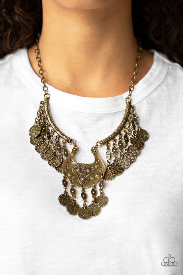Paparazzi ♥ Treasure Temptress - Brass ♥ Necklace