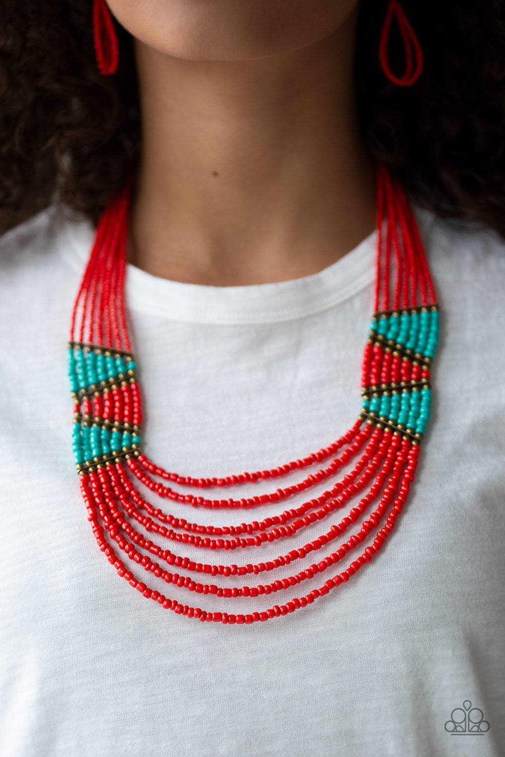 Paparazzi ♥ Kickin It Outback - Red ♥  Necklace