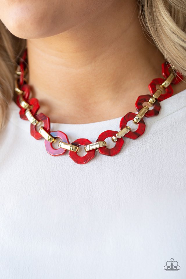 Paparazzi ♥ Fashionista Fever - Red ♥ Necklace