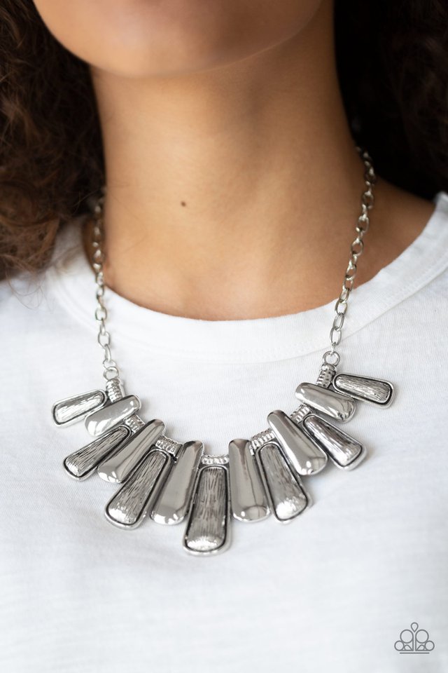 Paparazzi ♥ MANE Up - Silver ♥ Necklace