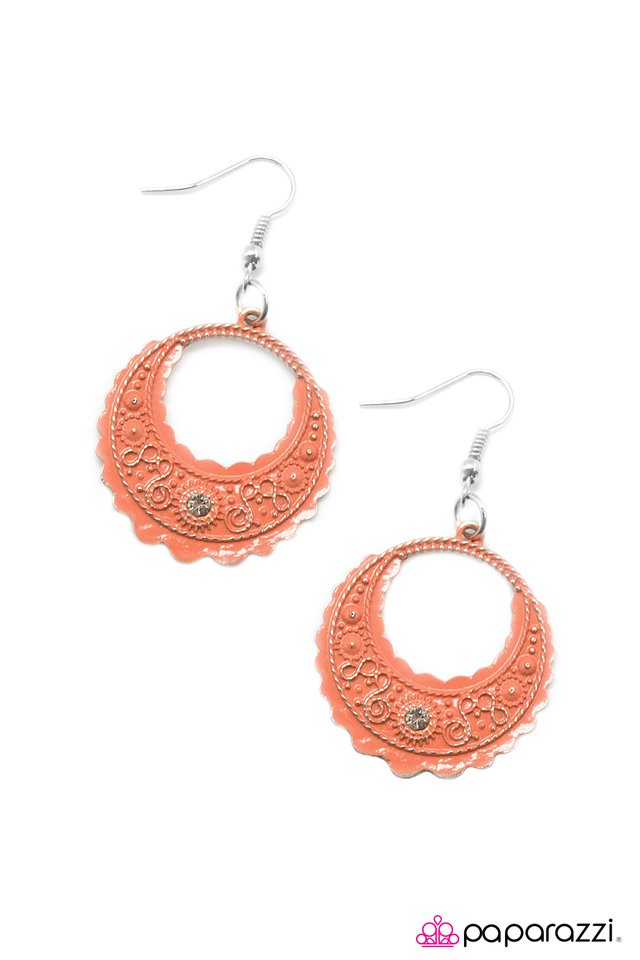 Paparazzi ♥ A Whole New World - Orange ♥ Earrings
