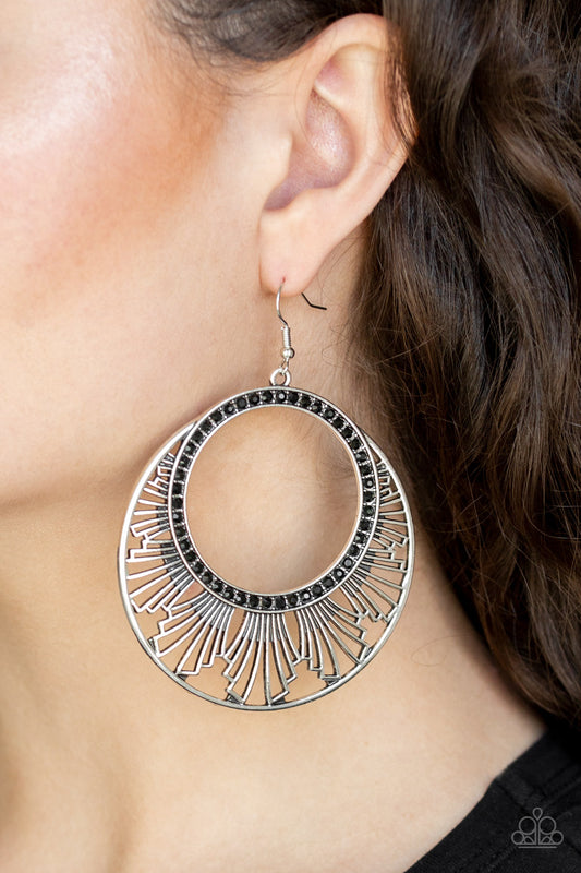 Paparazzi ♥ Mod Mood - Black ♥  Earrings