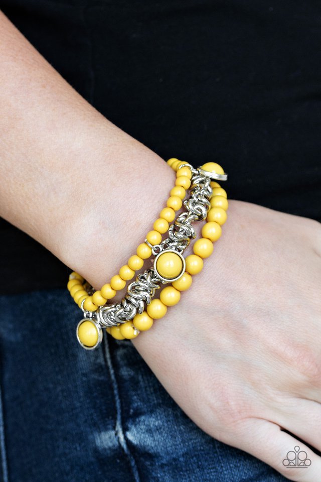 Paparazzi ♥ Good Vibes Only - Yellow ♥ Bracelet