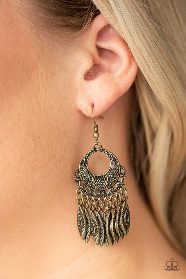Paparazzi ♥ Country Chimes - Brass ♥ Earrings