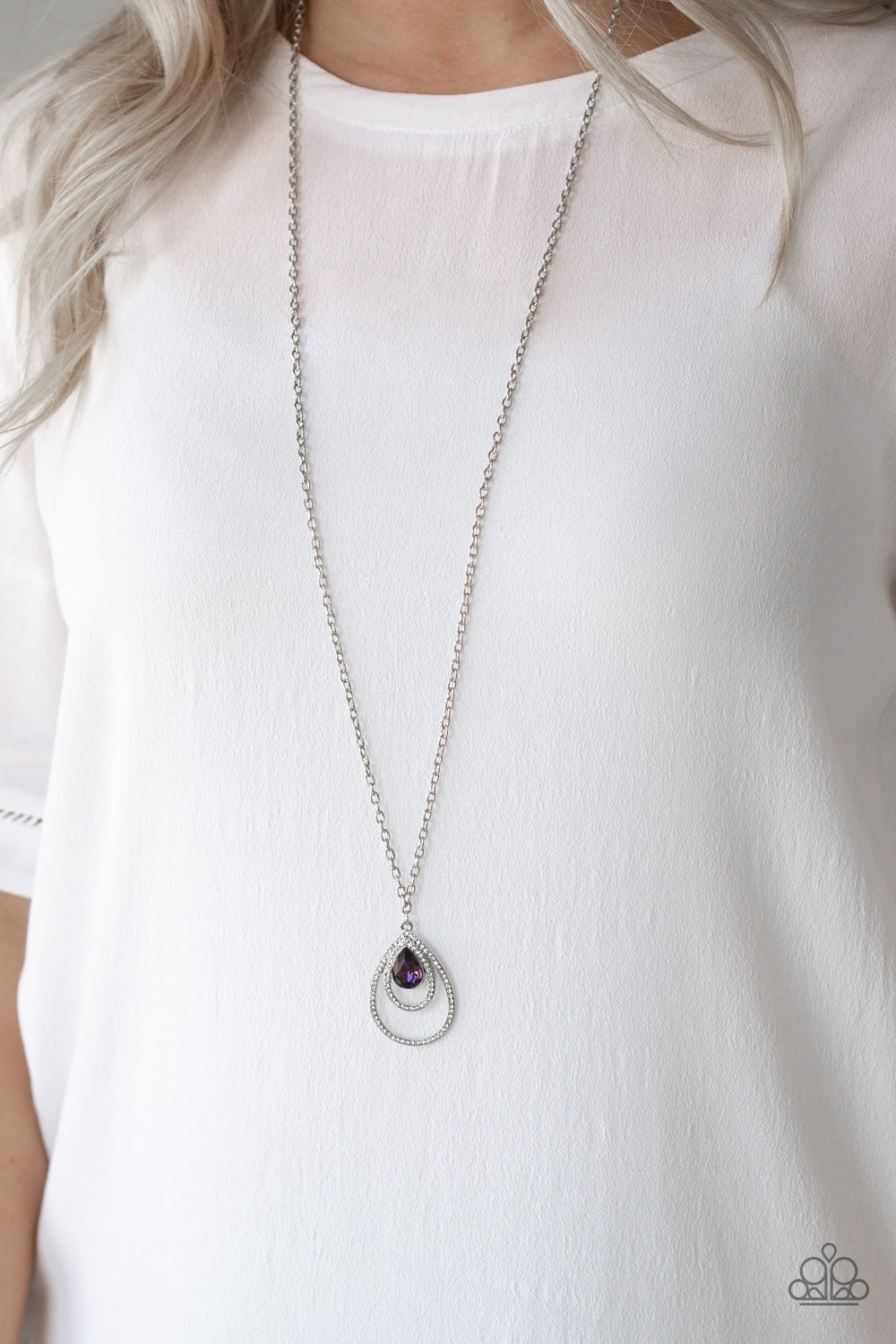 Paparazzi ♥ Teardrop Drama - Purple ♥  Necklace