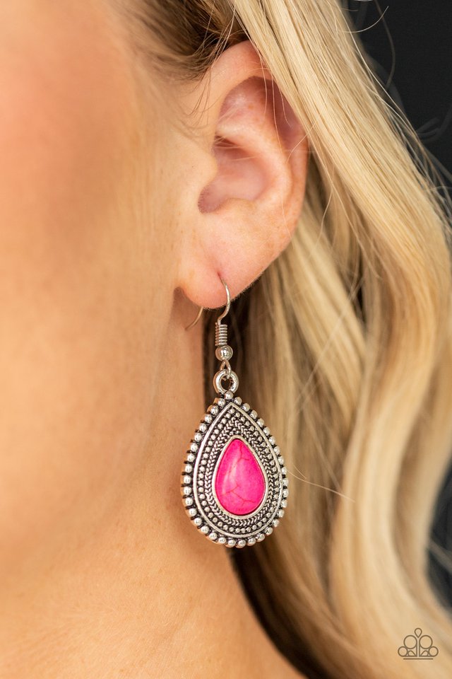 Paparazzi ♥ Happy Horizons - Pink ♥ Earrings