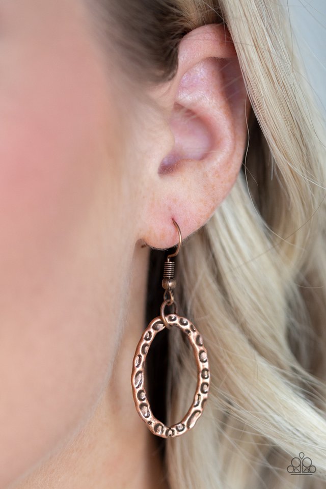 Paparazzi ♥ Bend OVAL Backwards - Copper ♥ Necklace
