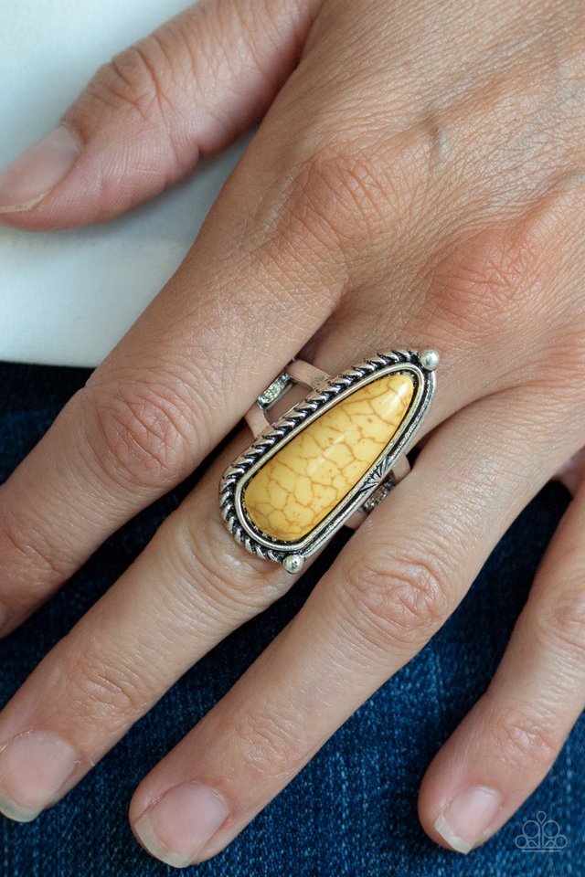 Paparazzi ♥ Pioneer Plains - Yellow ♥ Ring