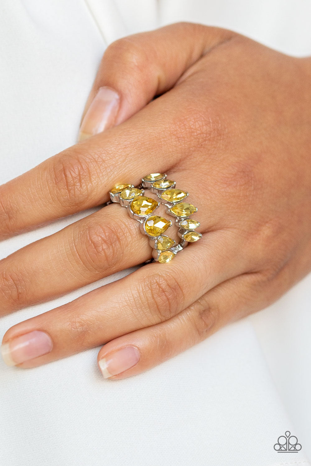 Paparazzi ♥ Timeless Tiers - Yellow ♥  Ring