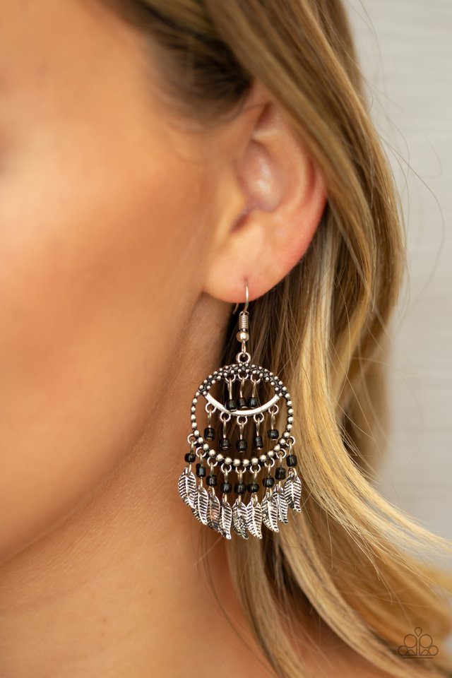 Paparazzi ♥ Herbal Remedy - Black ♥ Earrings