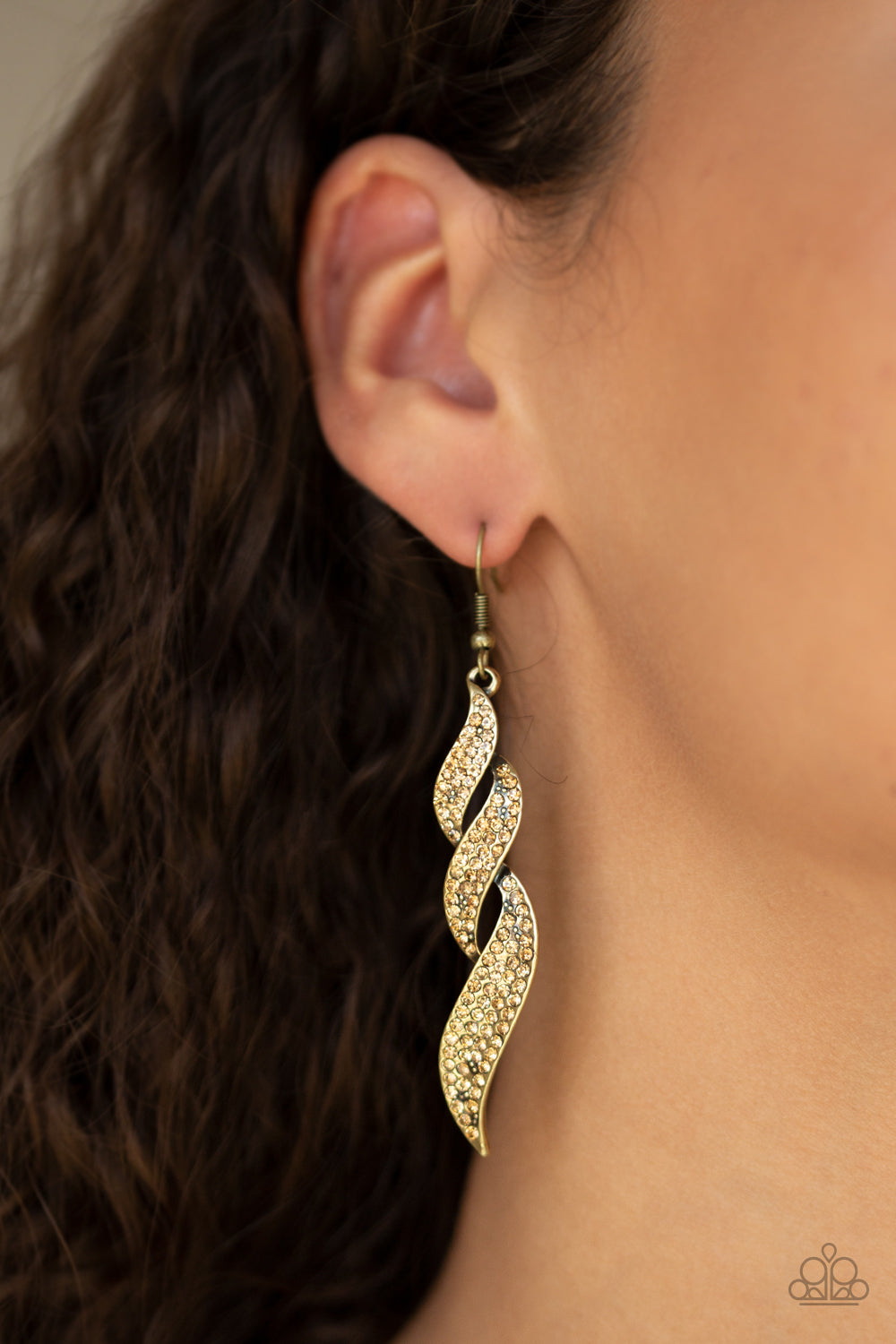 Paparazzi ♥ On Fire - Brass ♥  Earrings