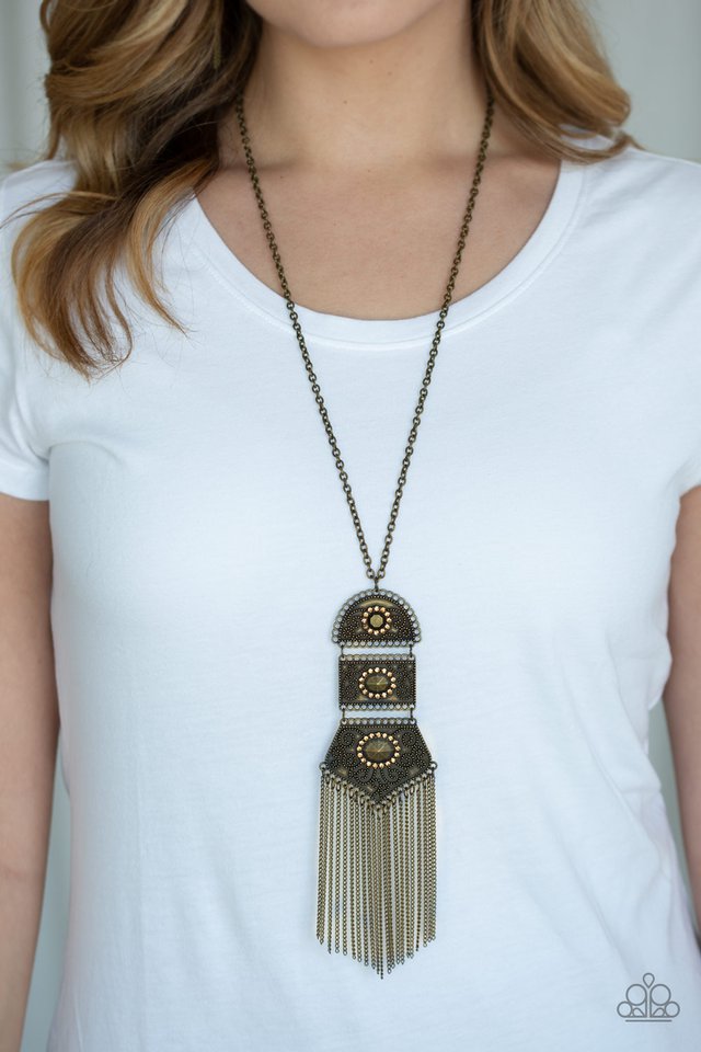 Paparazzi ♥ Tassel Tycoon - Brass ♥ Necklace