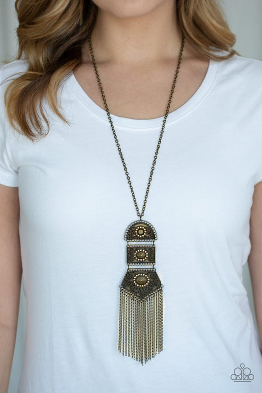 Paparazzi ♥ Tassel Tycoon - Brass ♥ Necklace