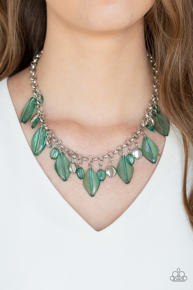 Paparazzi ♥ Malibu Ice - Green ♥ Necklace