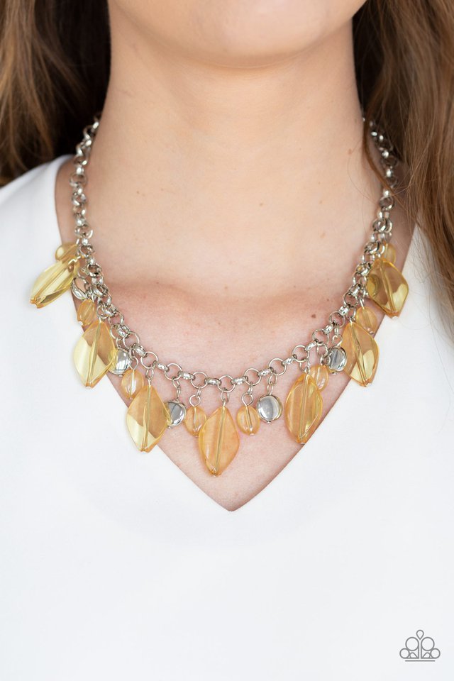 Paparazzi ♥ Malibu Ice - Yellow ♥ Necklace