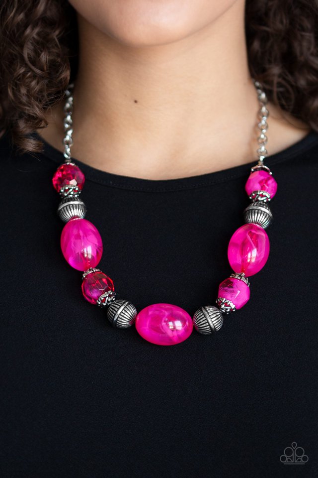Paparazzi ♥ Ice Melt - Pink ♥ Necklace