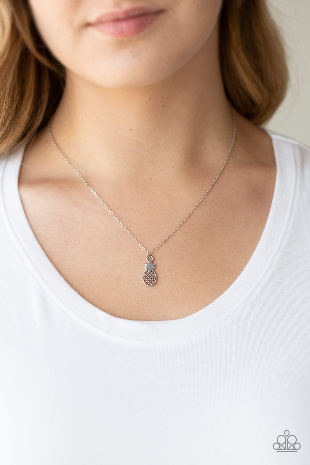Paparazzi ♥ A PINEAPPLE a Day - Silver ♥  Necklace