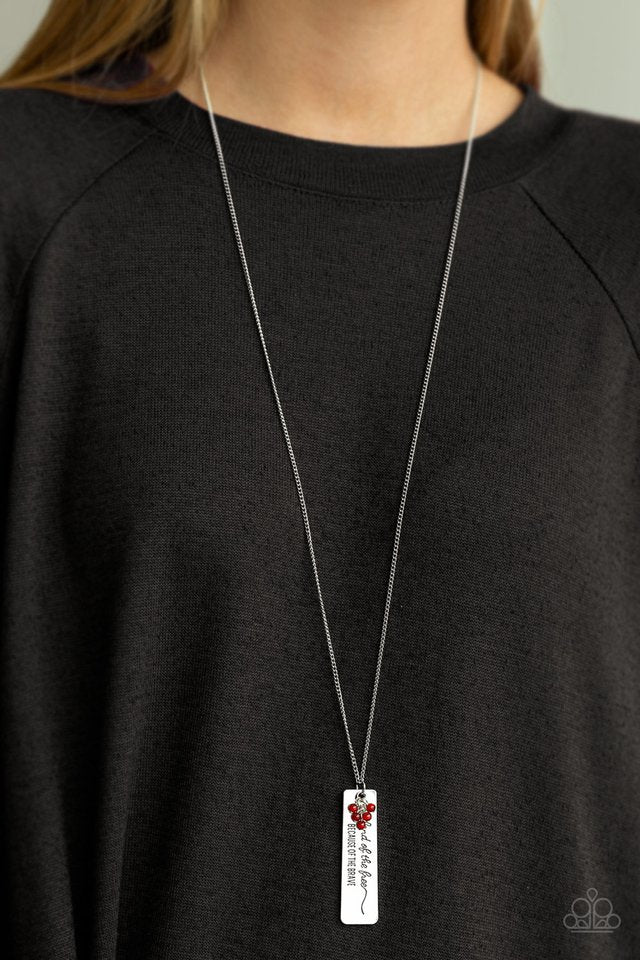 Paparazzi ♥ Because Of The Brave - Red ♥ Necklace