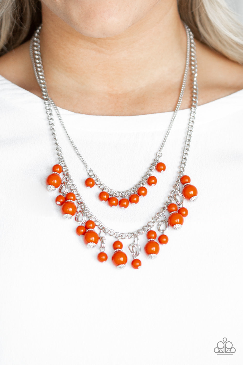 Paparazzi ♥ Beautifully Beaded - Orange ♥  Necklace