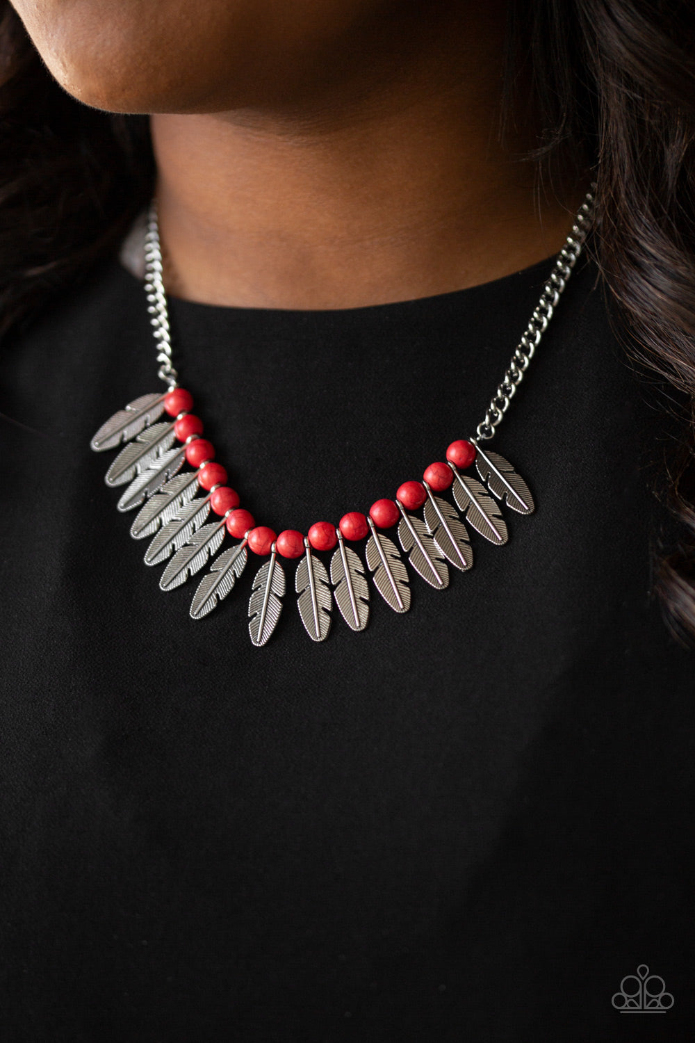 Paparazzi ♥ Desert Plumes - Red ♥  Necklace