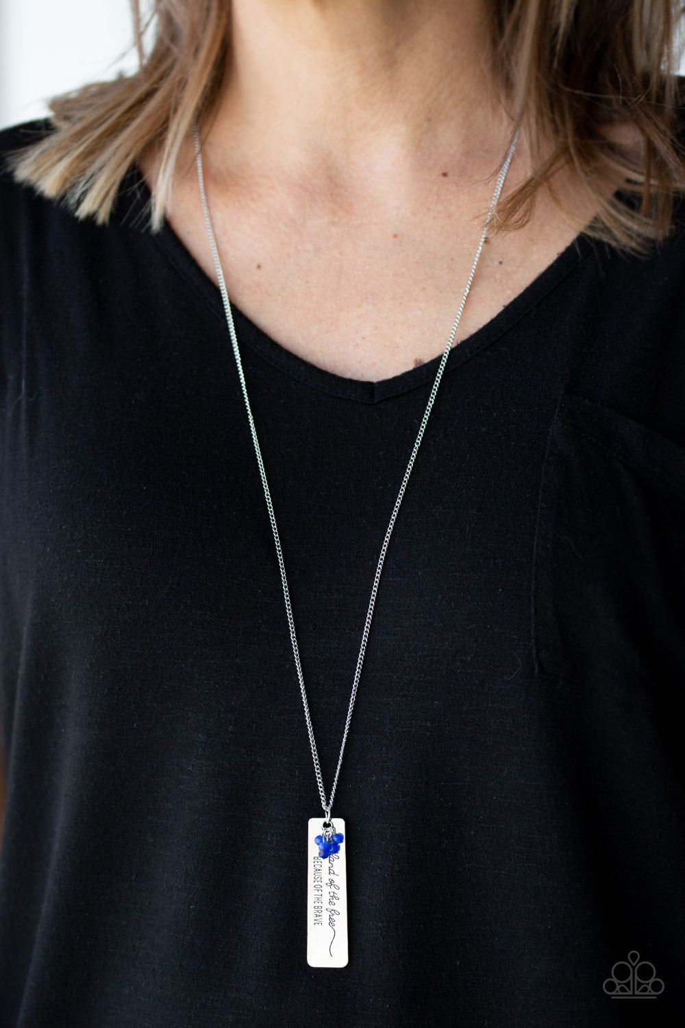 Paparazzi ♥ Because Of The Brave - Blue ♥  Necklace