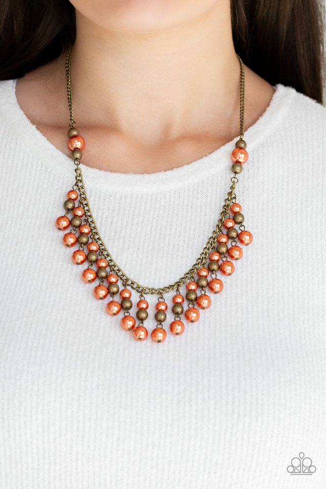 Paparazzi ♥ Location, Location, Location! - Orange ♥ Necklace