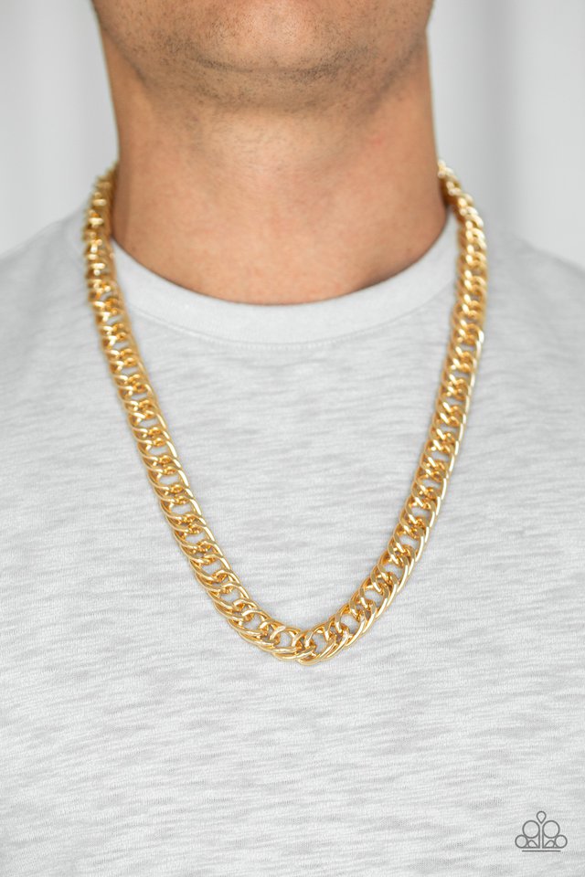 Paparazzi ♥ Omega - Gold ♥ Mens Necklace