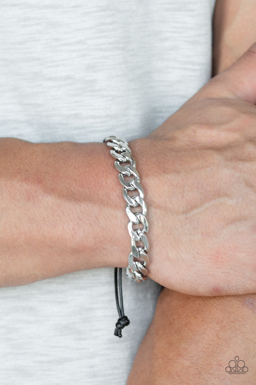 Paparazzi ♥ Renegade - Silver ♥  Mens Bracelet
