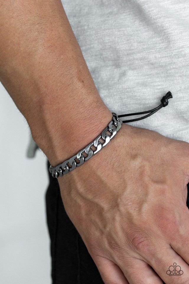 Paparazzi ♥ Score!- Black ♥ Mens Bracelet